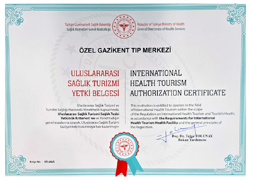 Uluslararası Sağlık Turizmi Yetki Belgesi